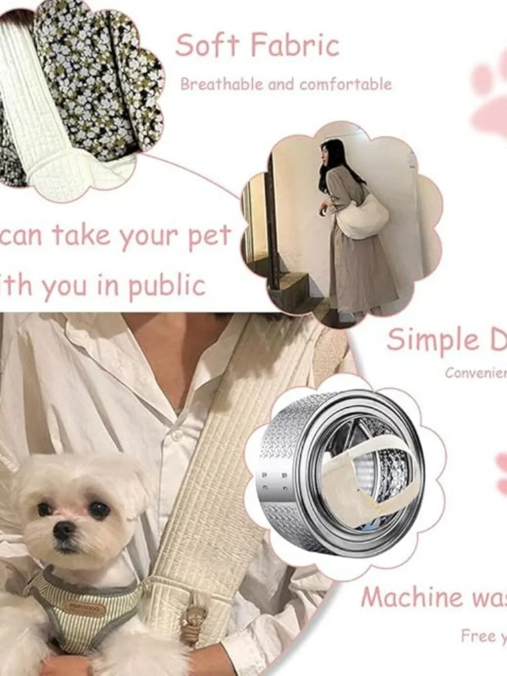 Dog Cat Carrier Sling Pet Bag Travel Shoulder Tote Puppy Small Carry Pack